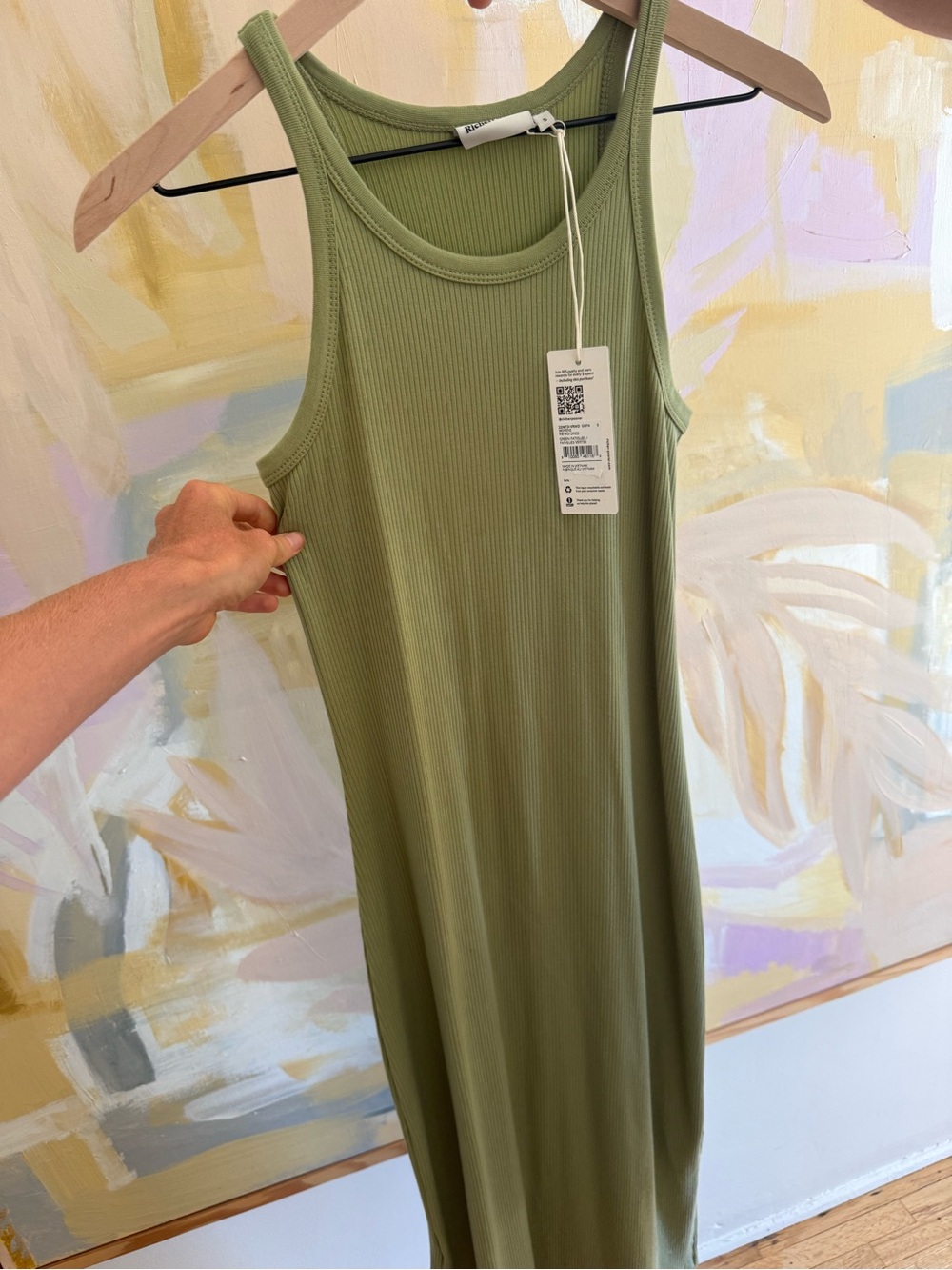 Richer Poorer Ribbed Midi Tank Dress Sage Green NWT | Size Small
